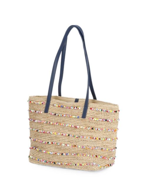 Borsa donna MC2 Saint Barth Raffia City Mid naturale con perline multicolor MC2 SAINT BARTH | RAFFIA city mid00357L